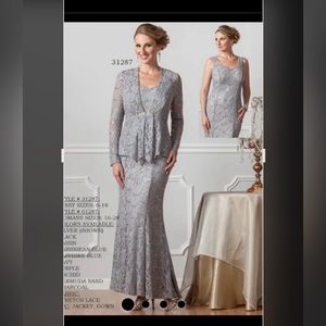 Ursula of Switzerland Gown 2 Piece Formal Size 16 Color Raisin